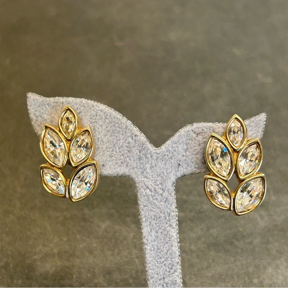 Salo goldtone Crystal rhinestone earrings